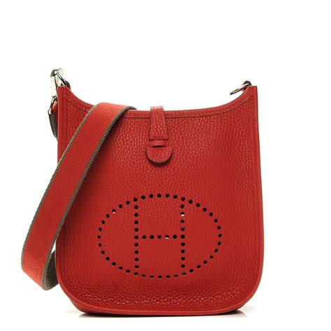 hermes taurillon clemence evelyne ii pm rouge casaque|Rouge Casaque Clemence Evelyne PM .